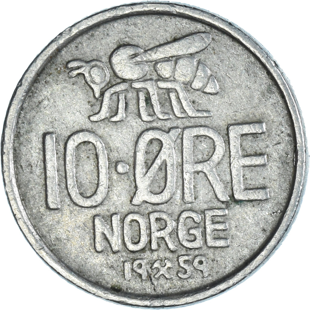 Moneta, Norvegia, 10 Öre, 1959