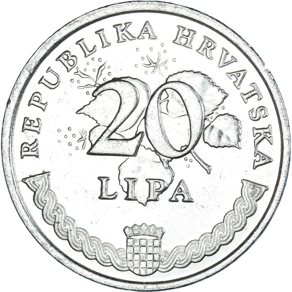 Moeda, Croácia, 20 Lipa, 2009