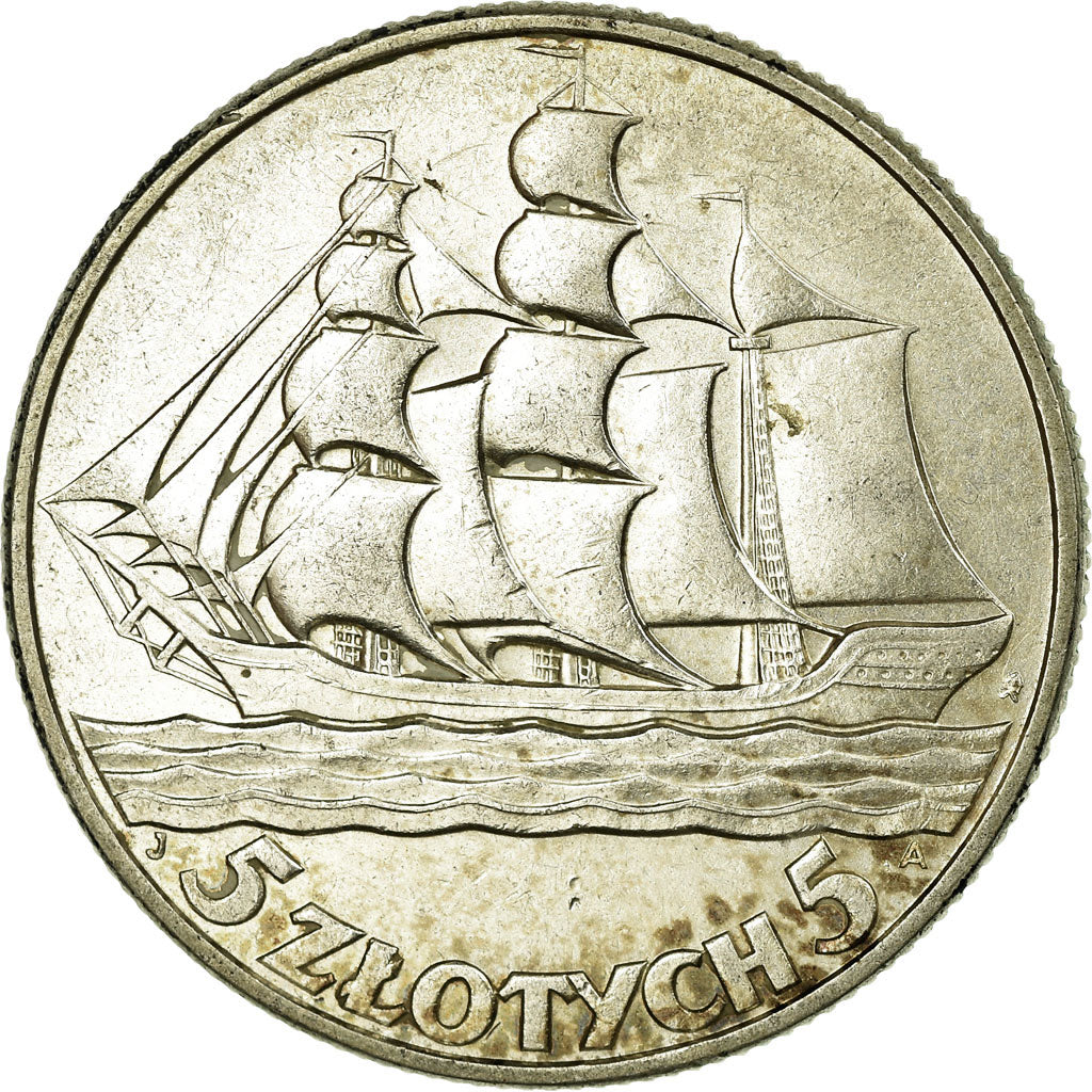 Moneda, Polonia, 5 Zlotych, 1936, Warsaw, EBC, Plata, KM:31