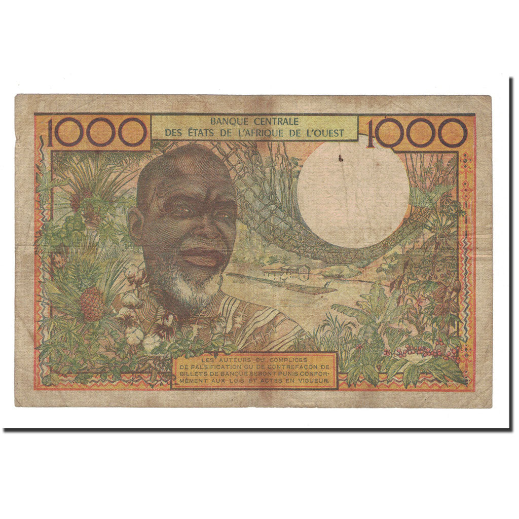 Banknote, West African States, 1000 Francs, KM:103Ak, VF(30-35)