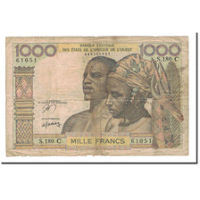 Banknote, West African States, 1000 Francs, KM:103Am, F(12-15)