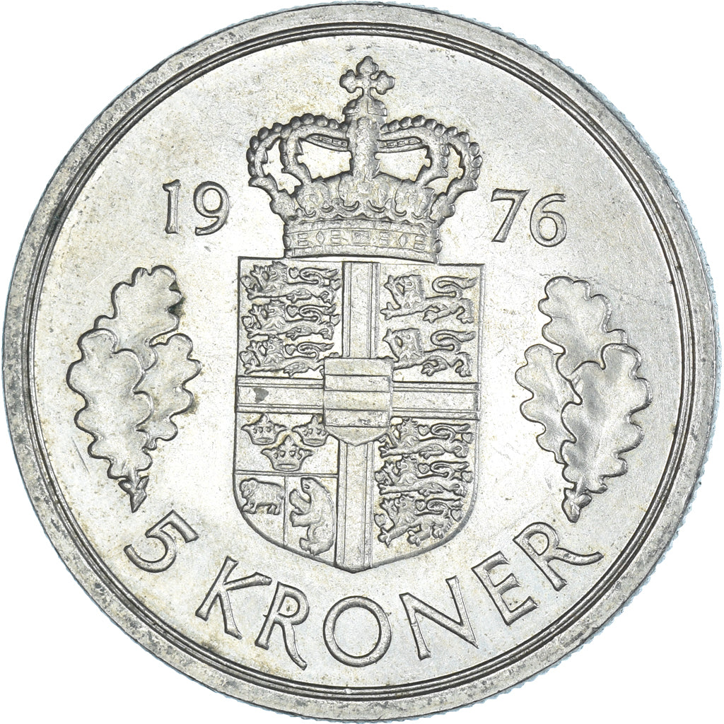 Monnaie, Danemark, 5 Kroner, 1976