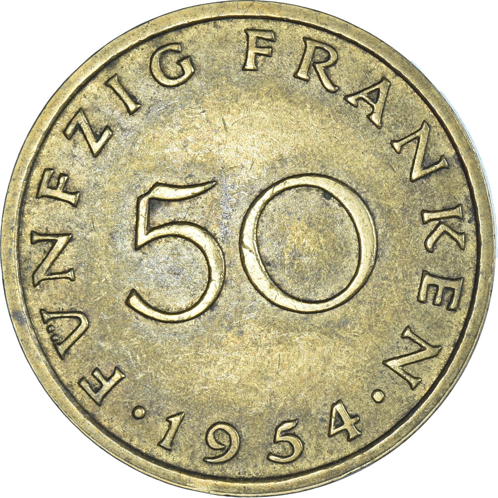 Moneda, SARRE, 50 Franken, 1954