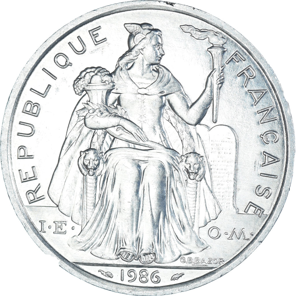 Monnaie, Nouvelle-Calédonie, 5 Francs, 1986