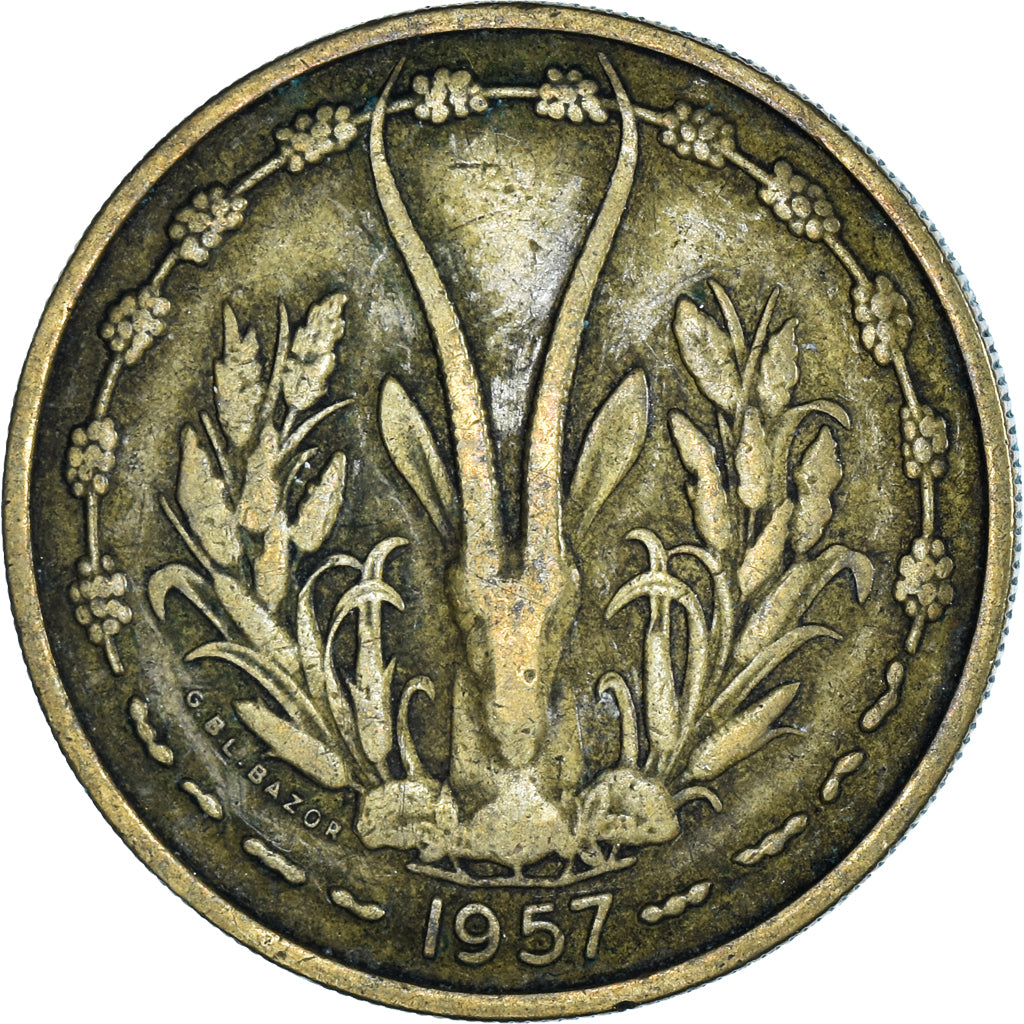 Coin, French West Africa, 25 Francs, 1957