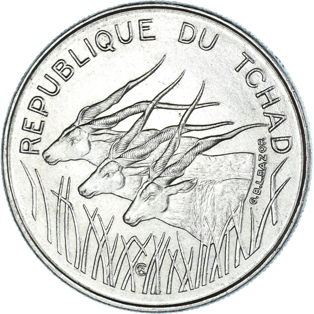 Münze, Chad, 100 Francs, 1971