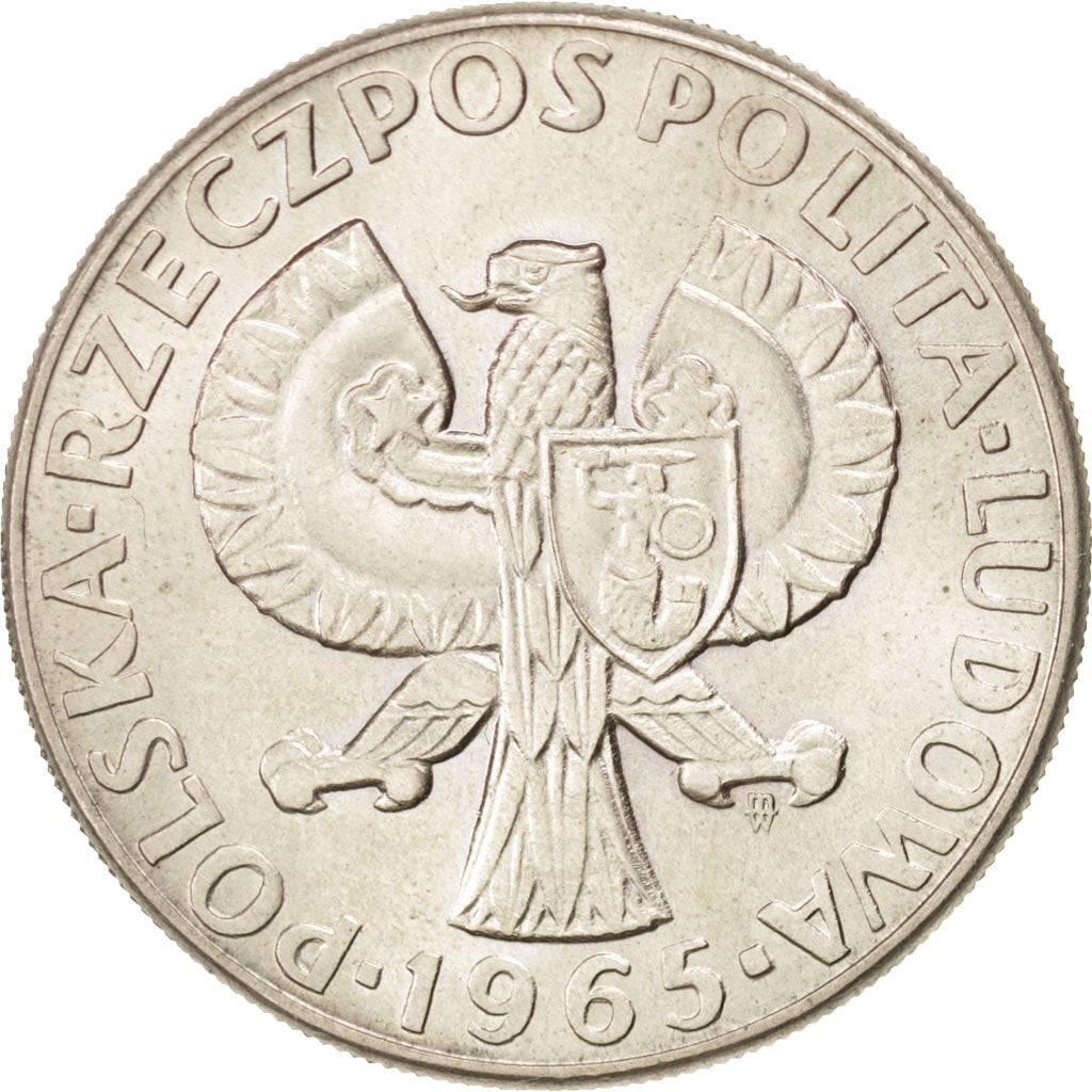 Coin, Poland, 10 Zlotych, 1965, MS(63), Copper-nickel, KM:Pr133