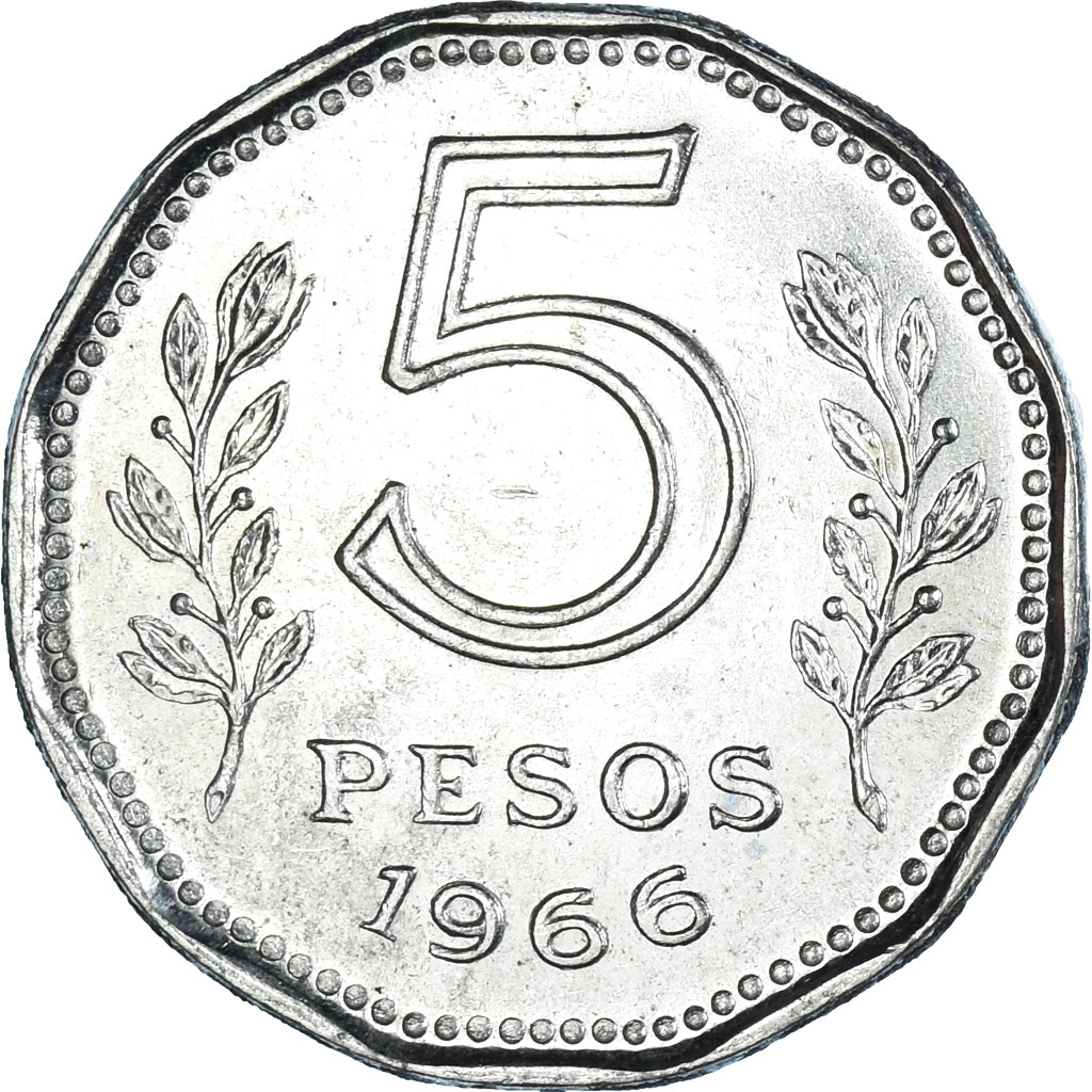Moneta, Argentina, 5 Pesos, 1966
