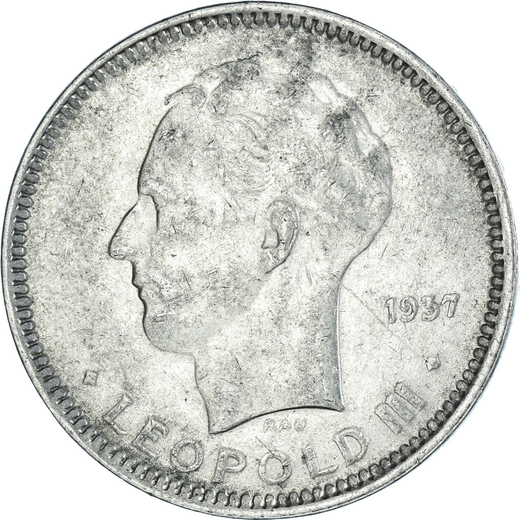 Coin, Belgium, 5 Francs, 5 Frank, 1937