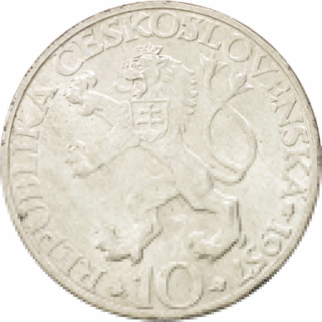 CZECHOSLOVAKIA, 10 Korun, 1957, KM #47.1, MS(63), Silver, 30, 12.00