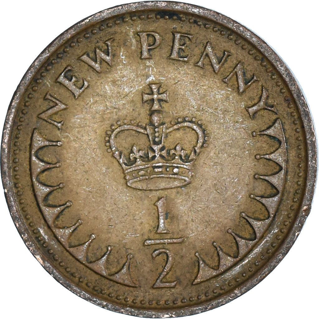 Münze, Großbritannien, 1/2 New Penny, 1972