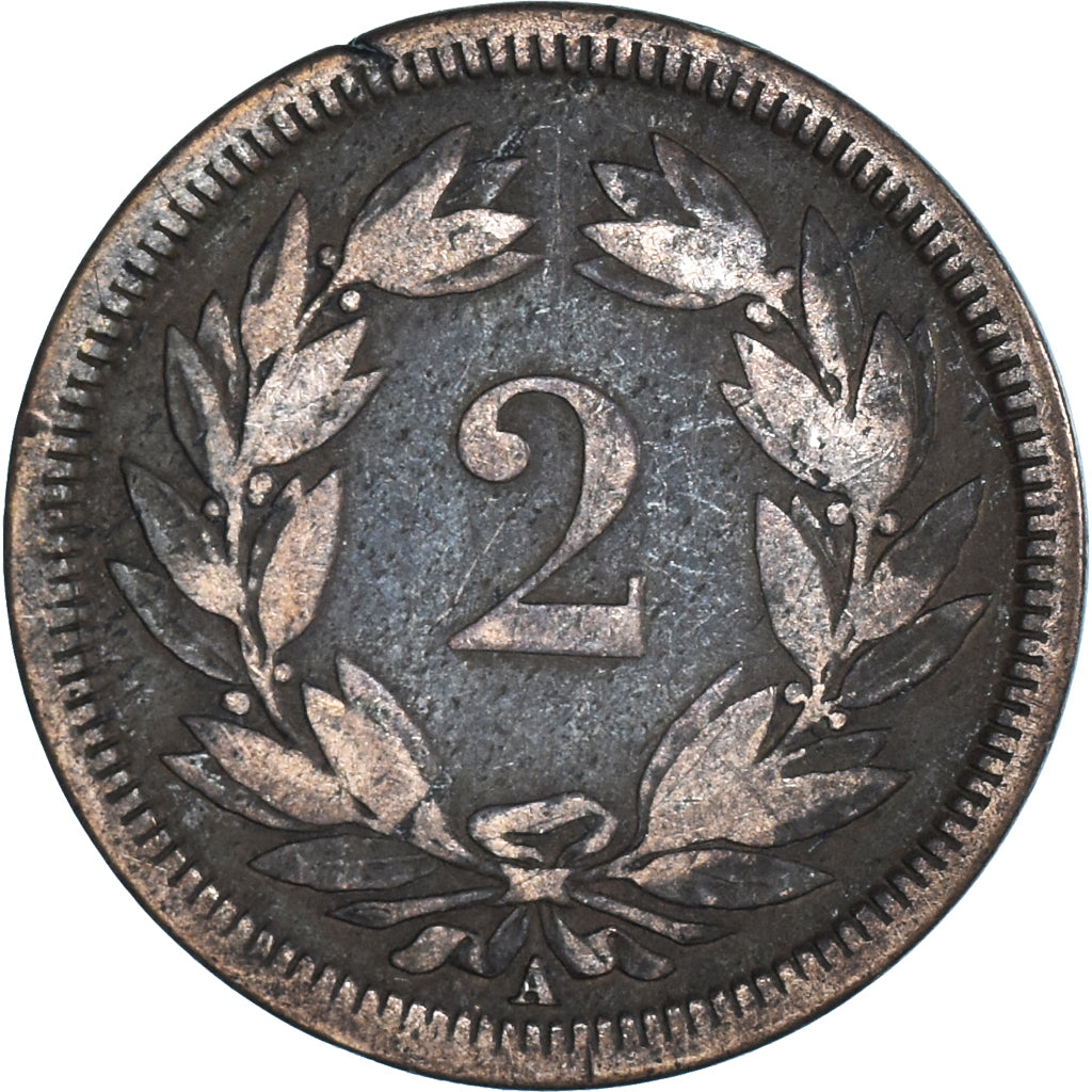 Moneta, Svizzera, 2 Rappen, 1850