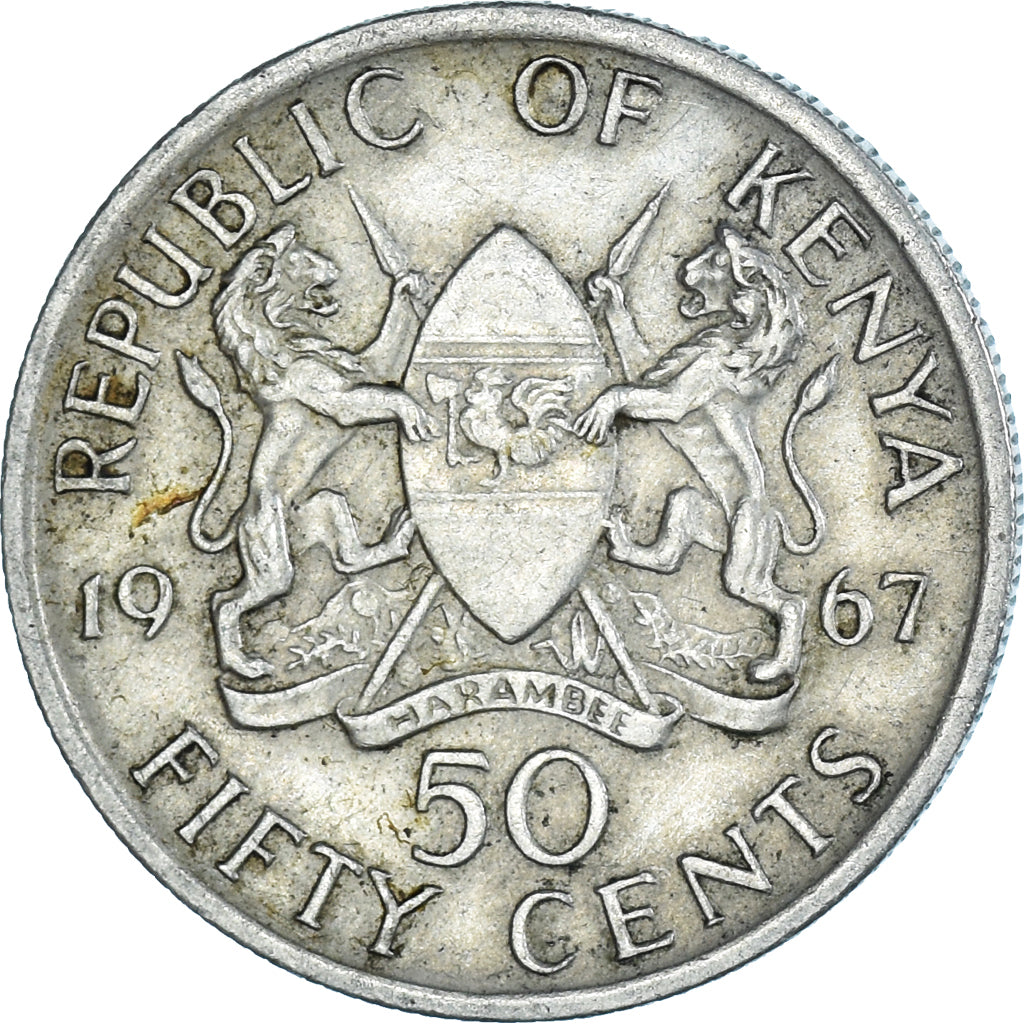 Monnaie, Kenya, 50 Cents, 1967