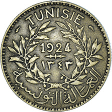 Moeda, Tunísia, 2 Francs, 1924