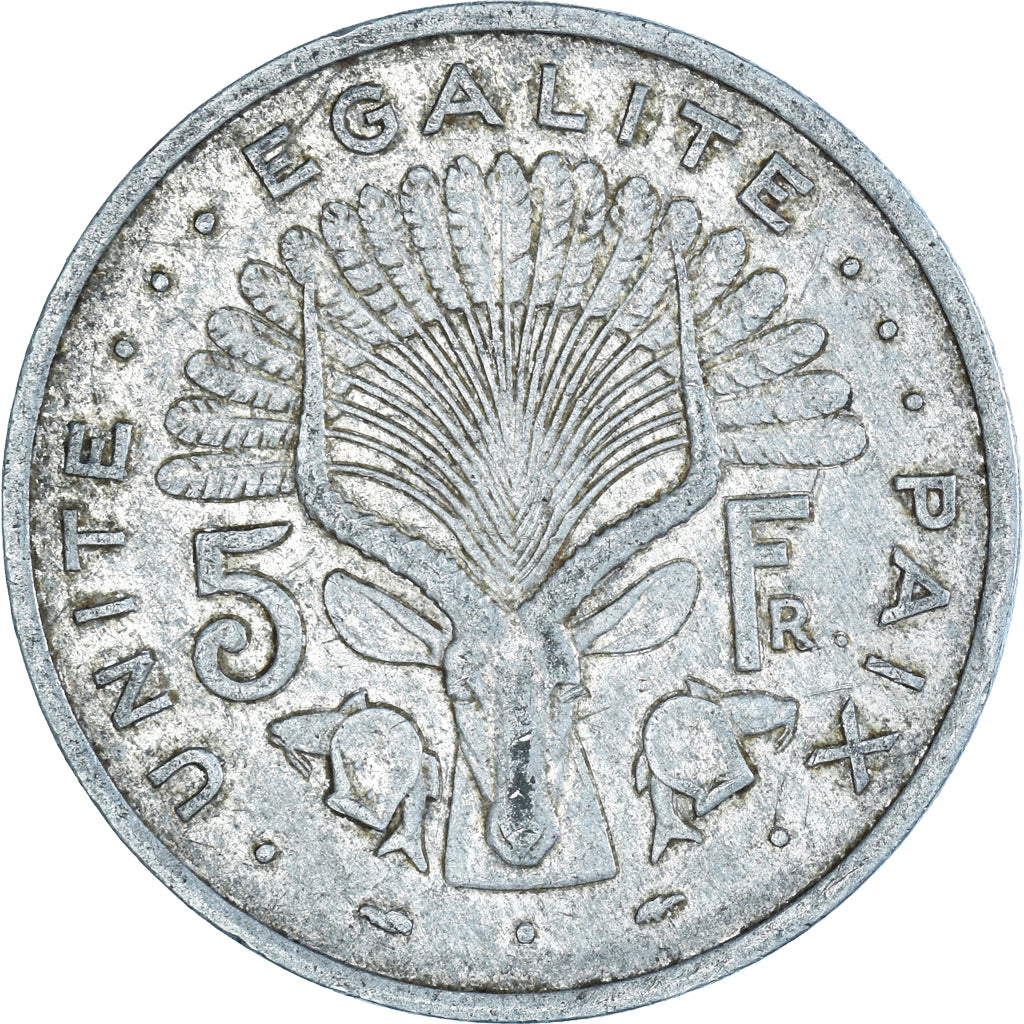 Münze, Dschibuti, 5 Francs, 1989