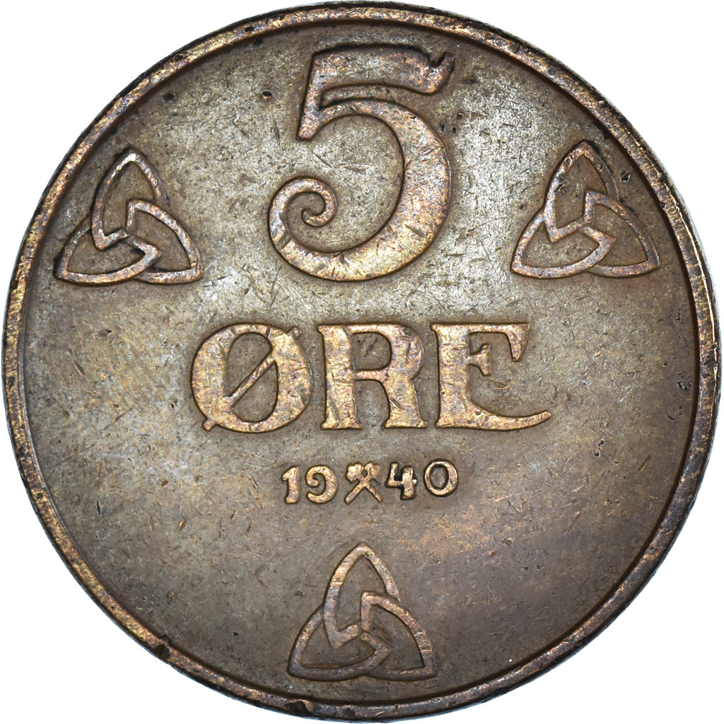 Monnaie, Norvège, 5 Öre, 1940