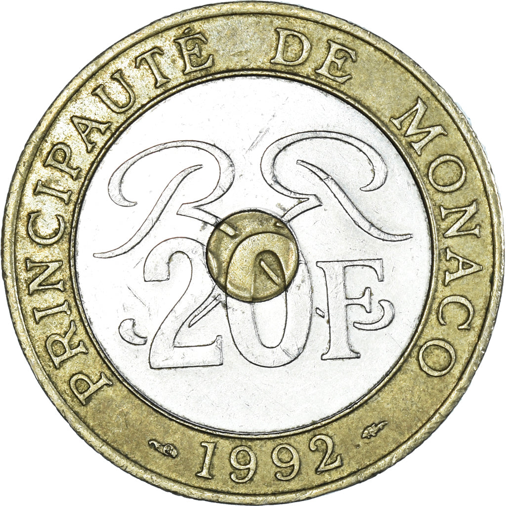 Munten, Monaco, 20 Francs, 1992