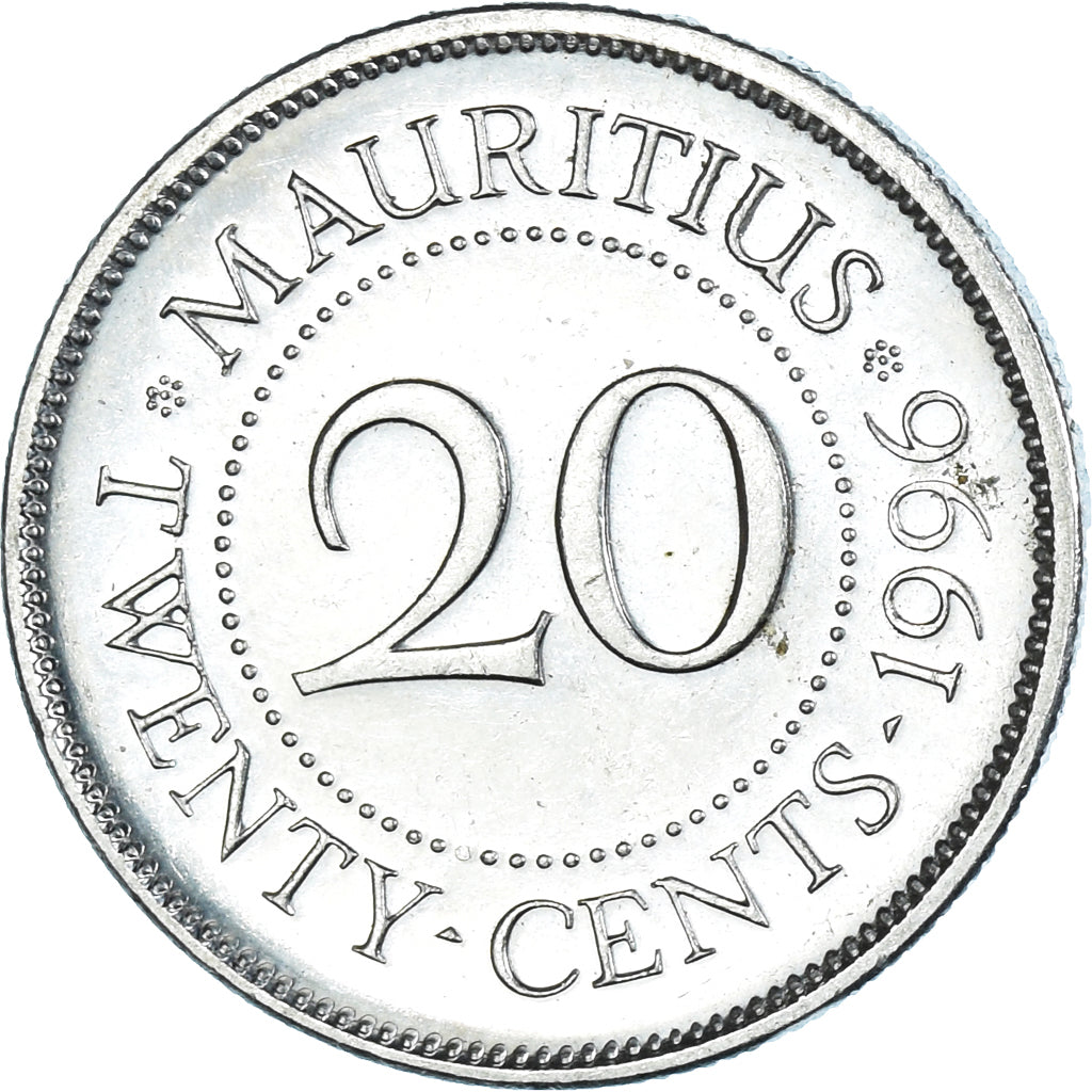 Coin, Mauritius, 20 Cents, 1996