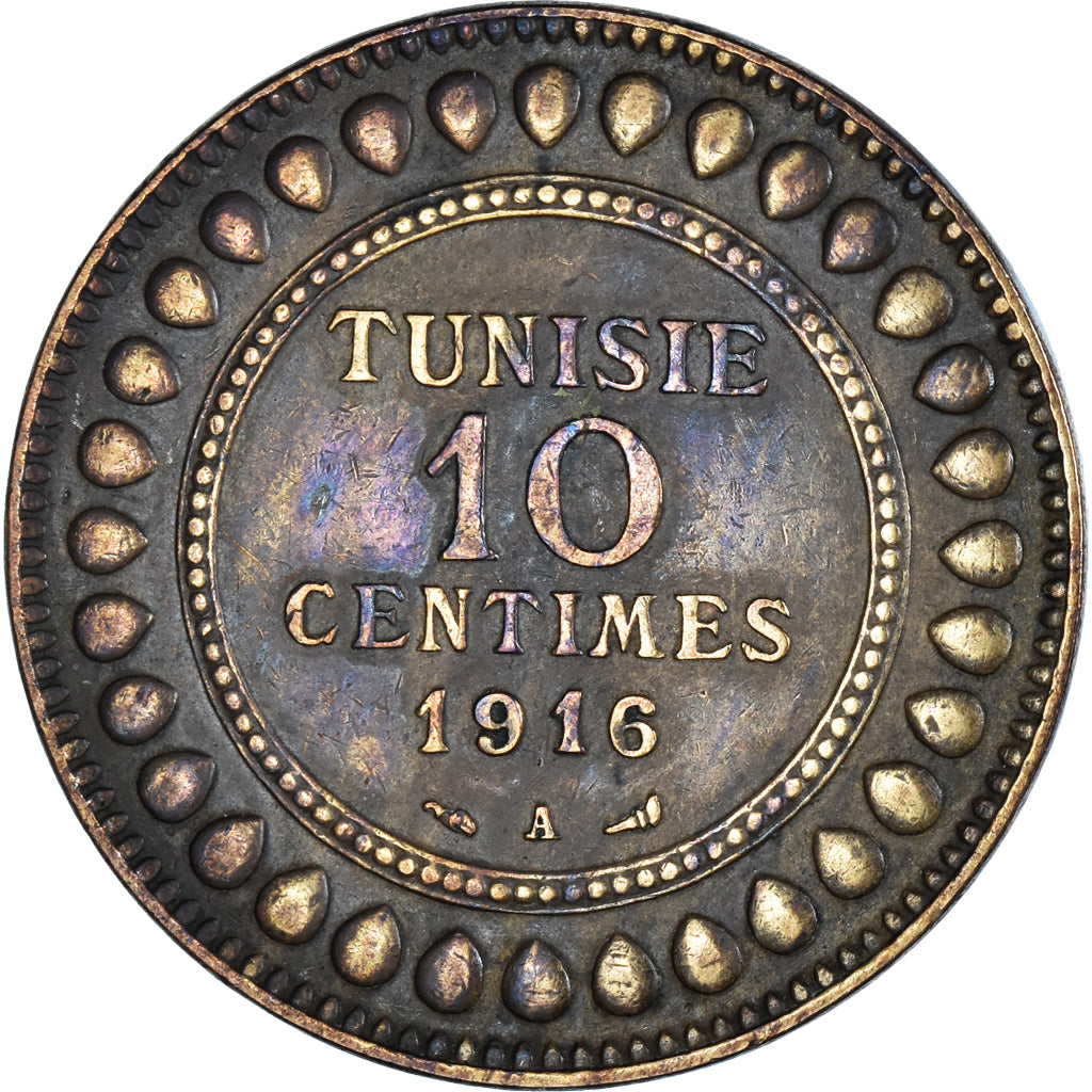Moneta, Tunisia, 10 Centimes, 1916