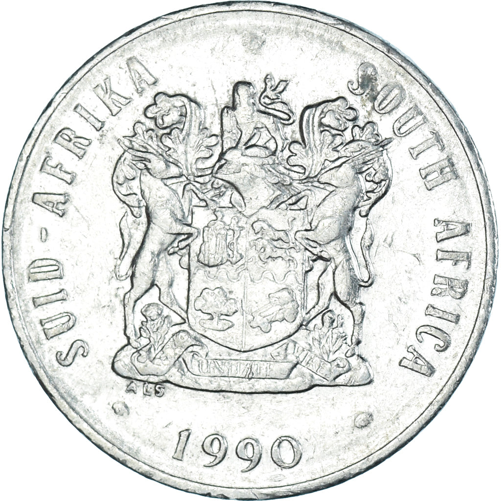 Moeda, África do Sul, 20 Cents, 1990