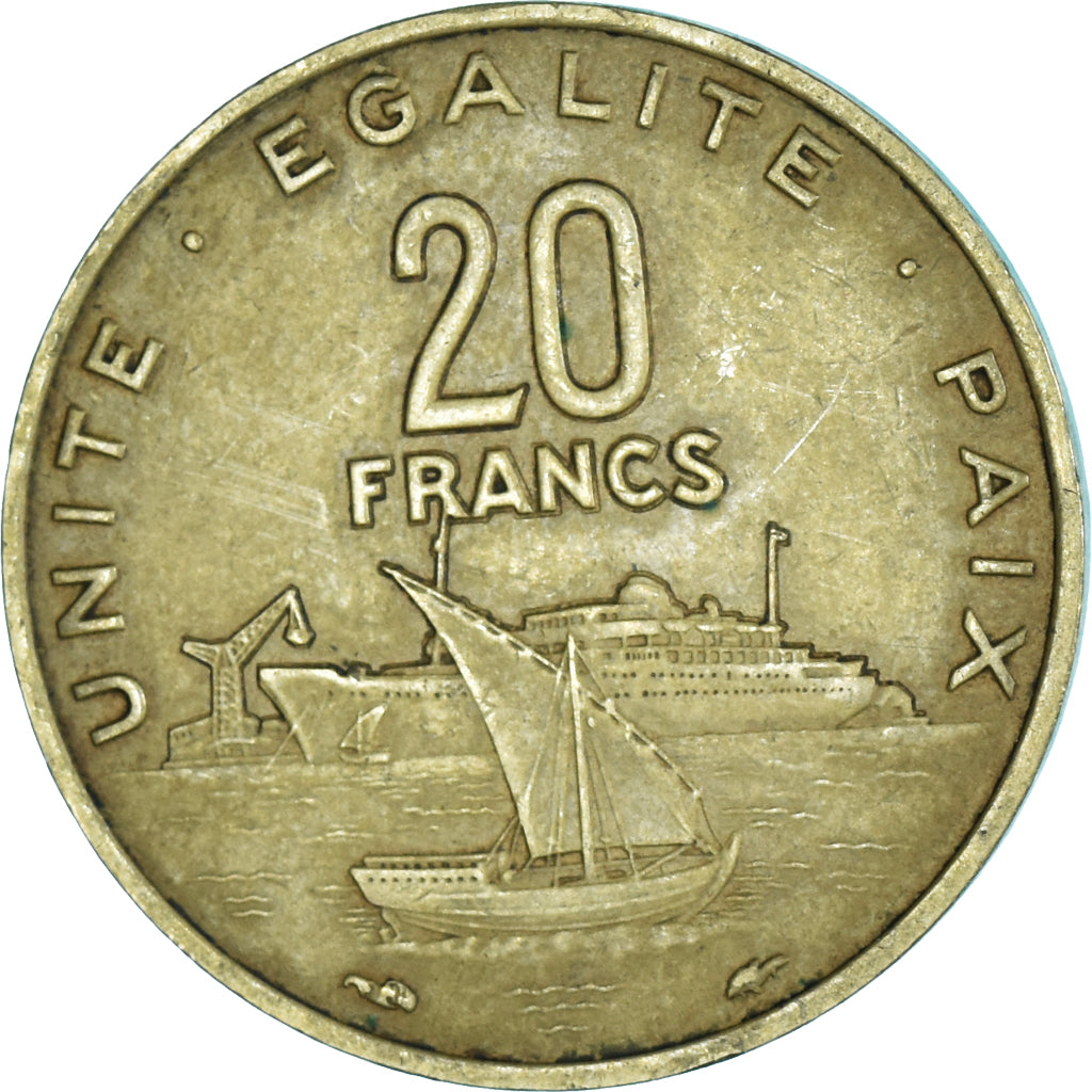 Moneda, Yibuti, 20 Francs, 1982