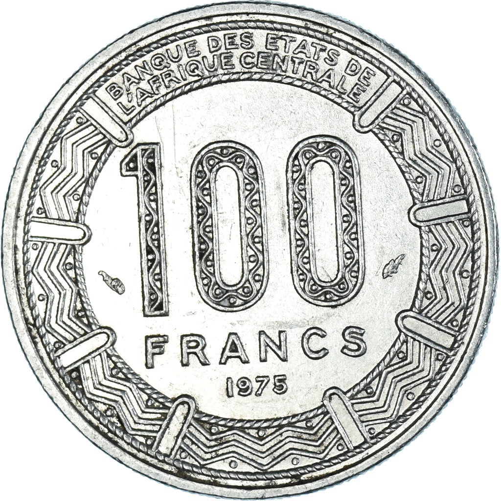 Moneda, Gabón, 100 Francs, 1975