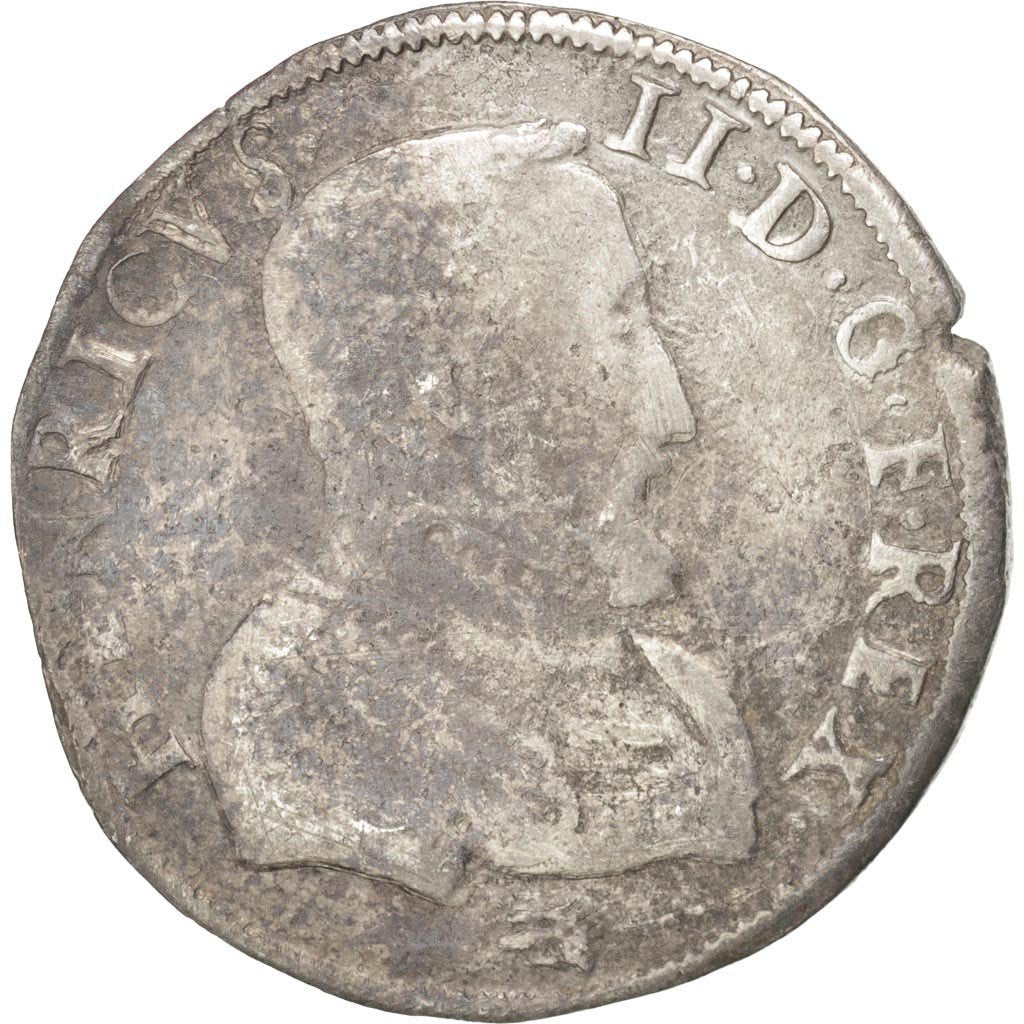 FRANCE, Teston, 1556, La Rochelle, VF(30-35), Silver, Sombart #4558, 9.19