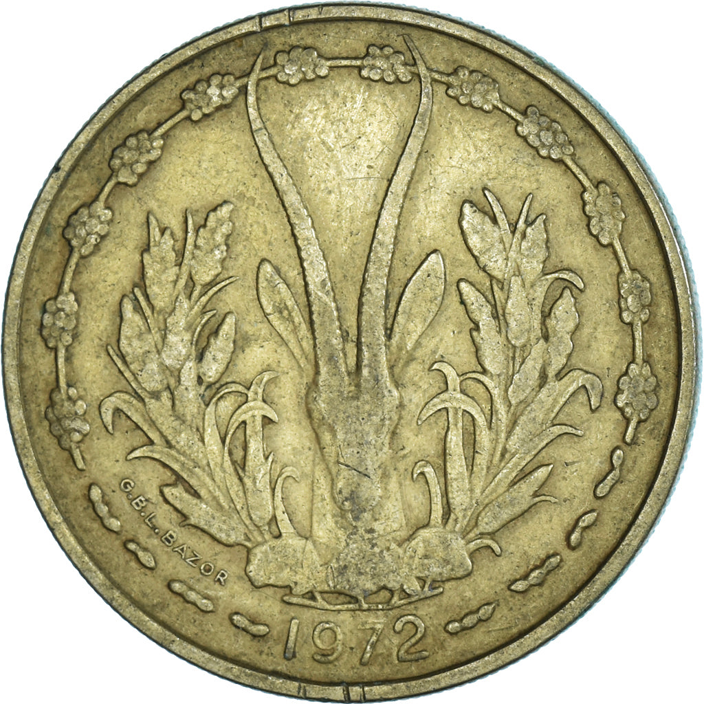 Moneda, Estados del África Occidental, 25 Francs, 1972
