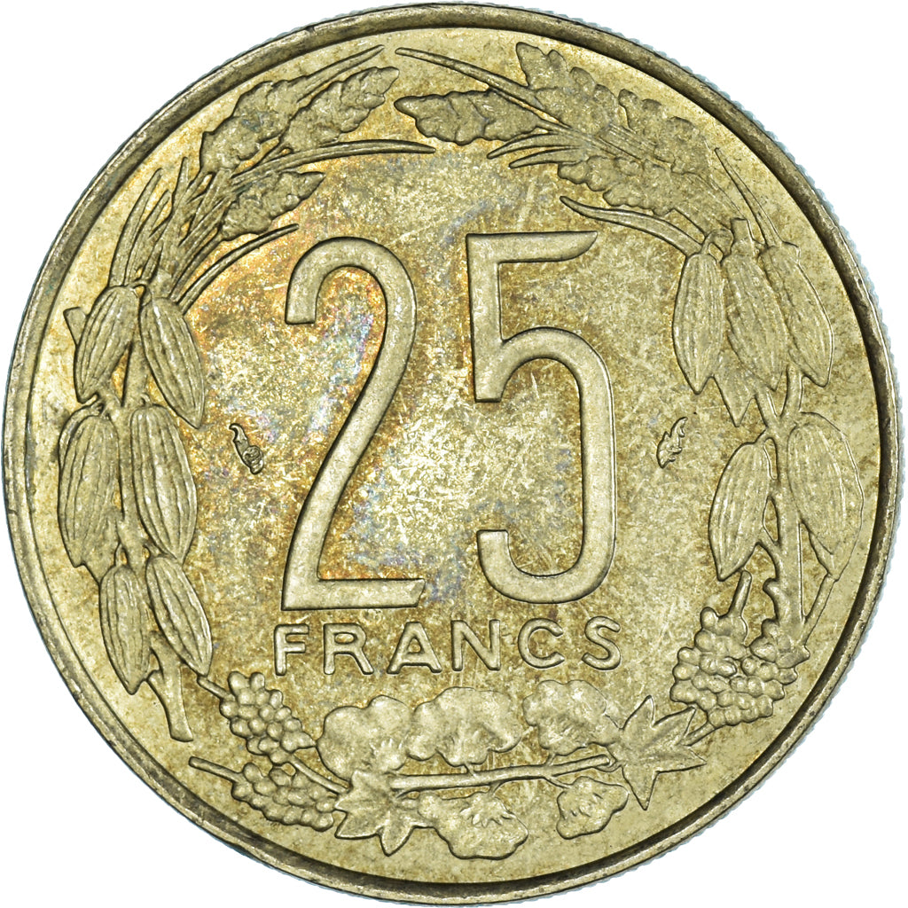 Moneda, Estados del África central, 25 Francs, 1986
