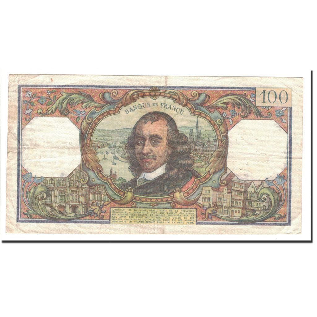 France, 100 Francs, Corneille, 1977, 1977-09-01, TB+, Fayette:65.59, KM:149f