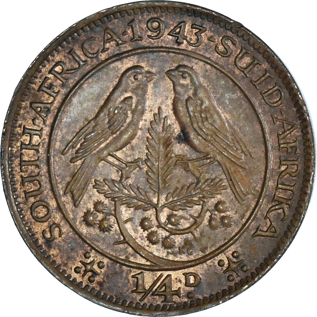 Münze, Südafrika, 1/4 Penny, Farthing, 1943