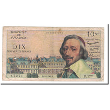 Francja, 10 Nouveaux Francs, Richelieu, 1961, 1961-04-06, VG(8-10)