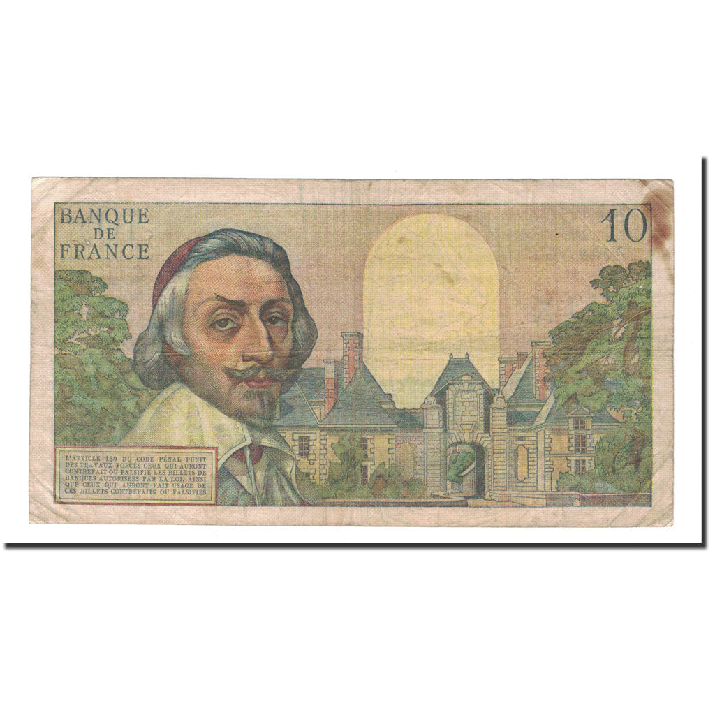 France, 10 Nouveaux Francs, Richelieu, 1961, 1961-12-07, VG(8-10)