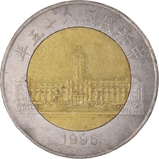 Moneta, CHINA TAIWAN, 50 Yuan, 1996, EF(40-45), Bimetaliczny