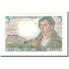Frankrijk, 5 Francs, Berger, 1943, 1943-07-22, TTB+, Fayette:5.2, KM:98a