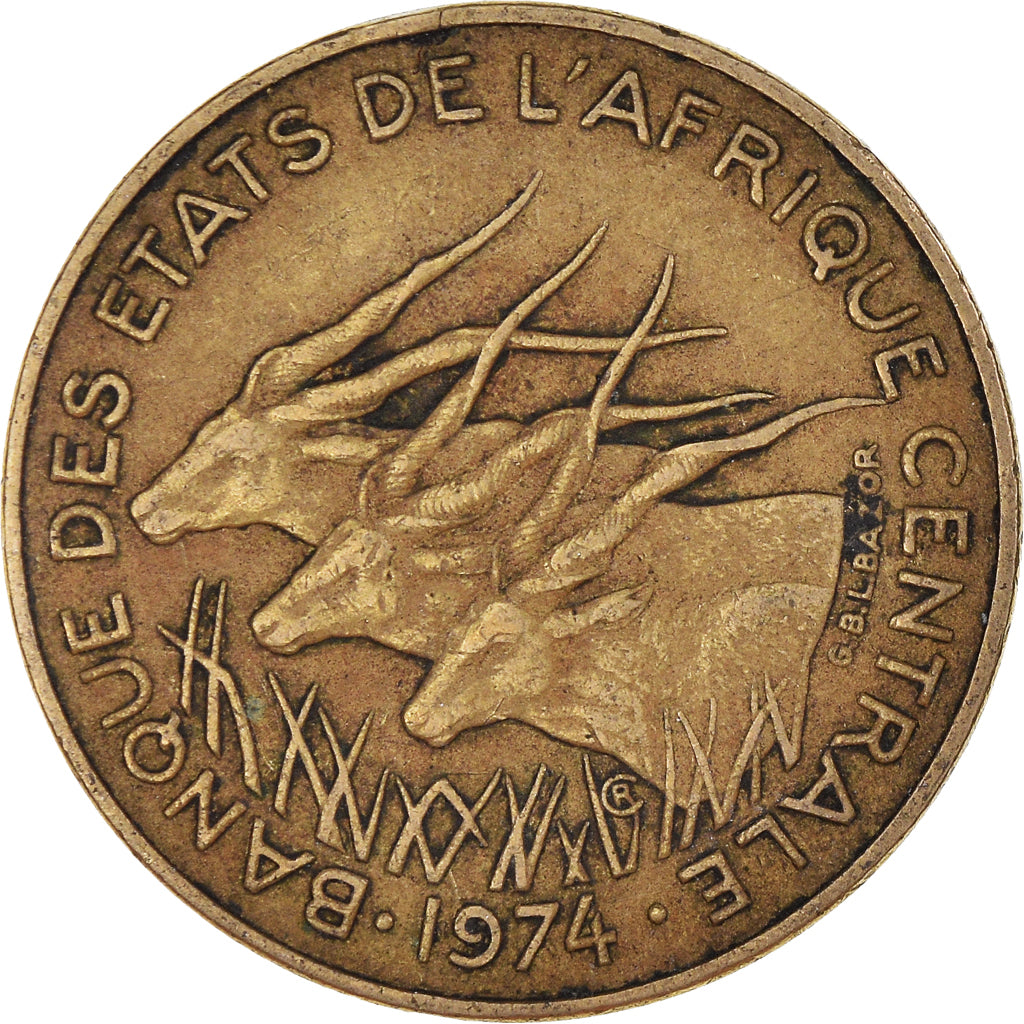 Moneda, Estados del África central, 10 Francs, 1974