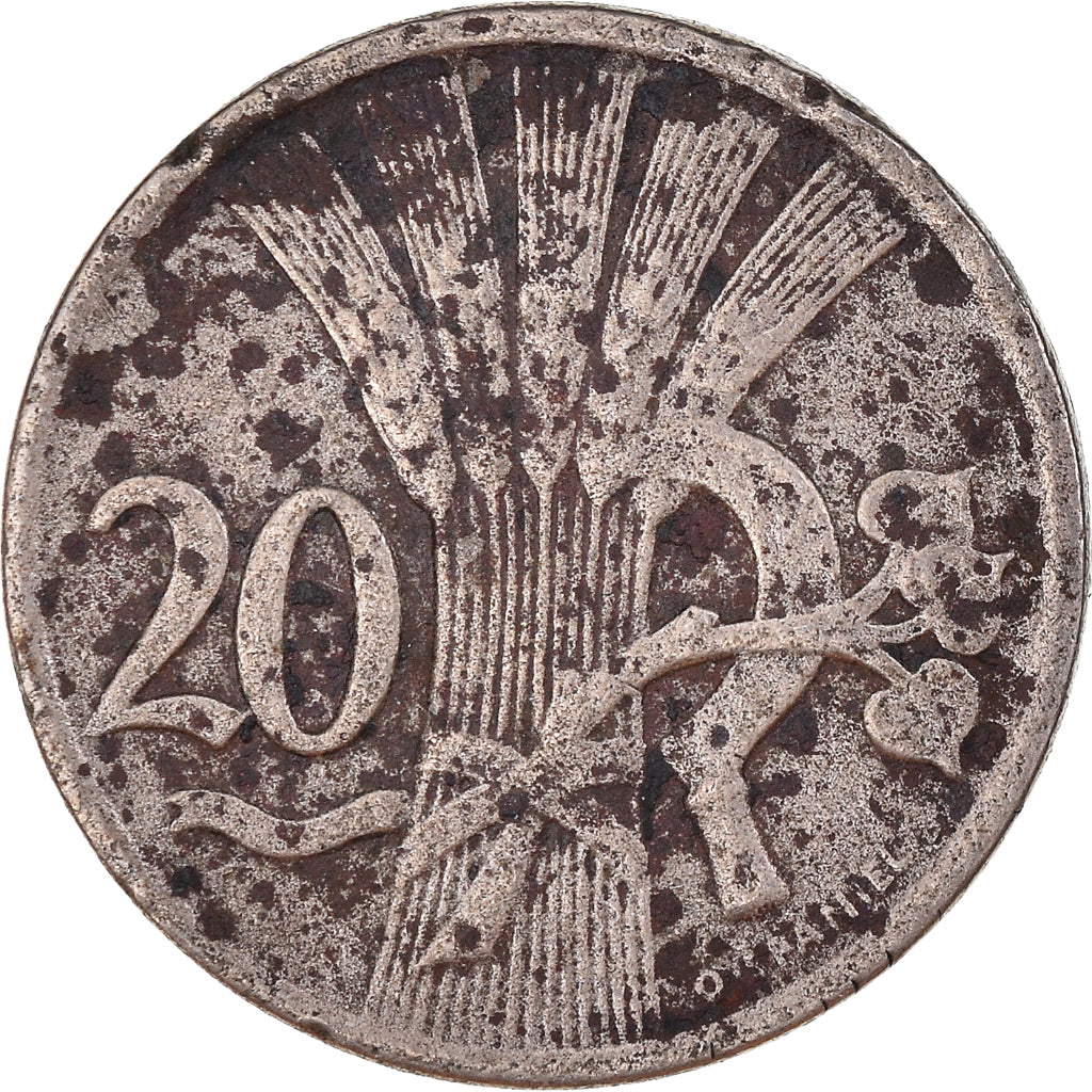 Monnaie, Tchécoslovaquie, 20 Haleru, 1921
