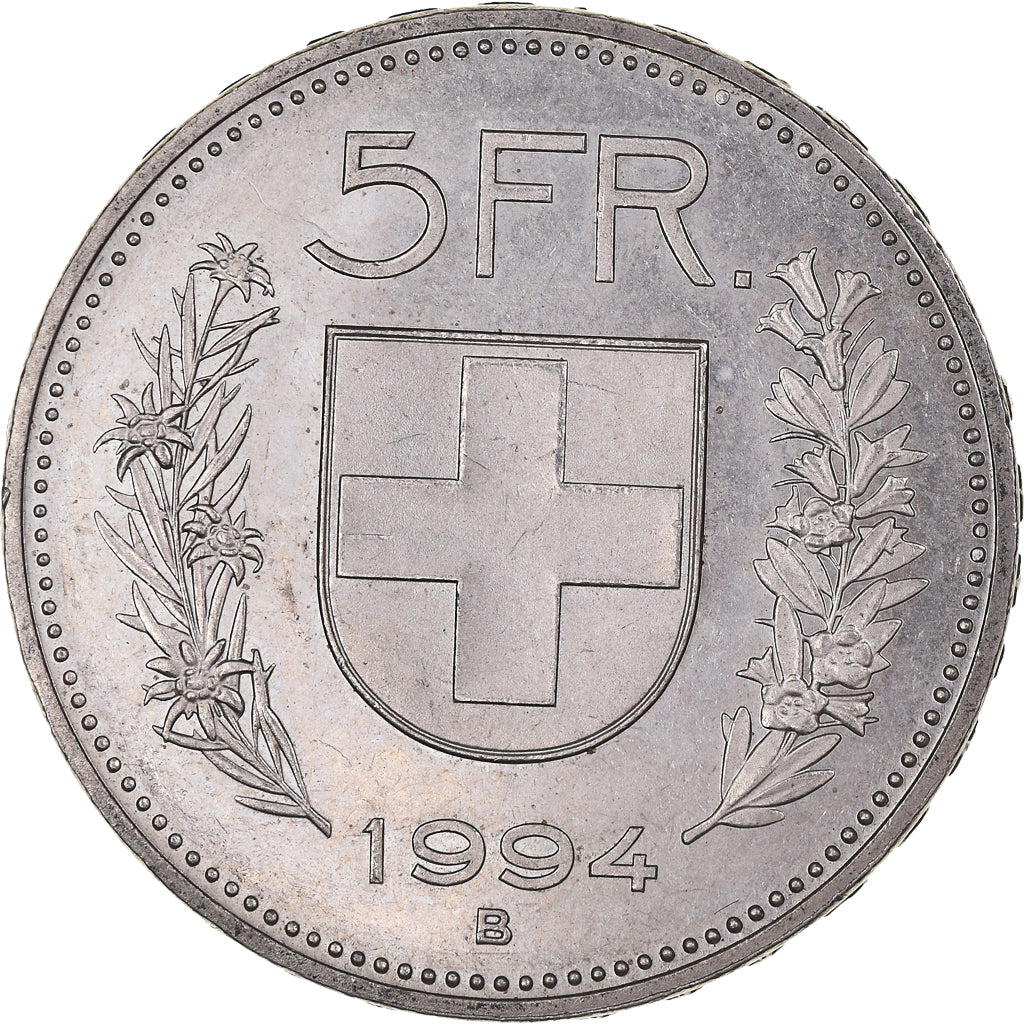 Monnaie, Suisse, 5 Francs, 1994