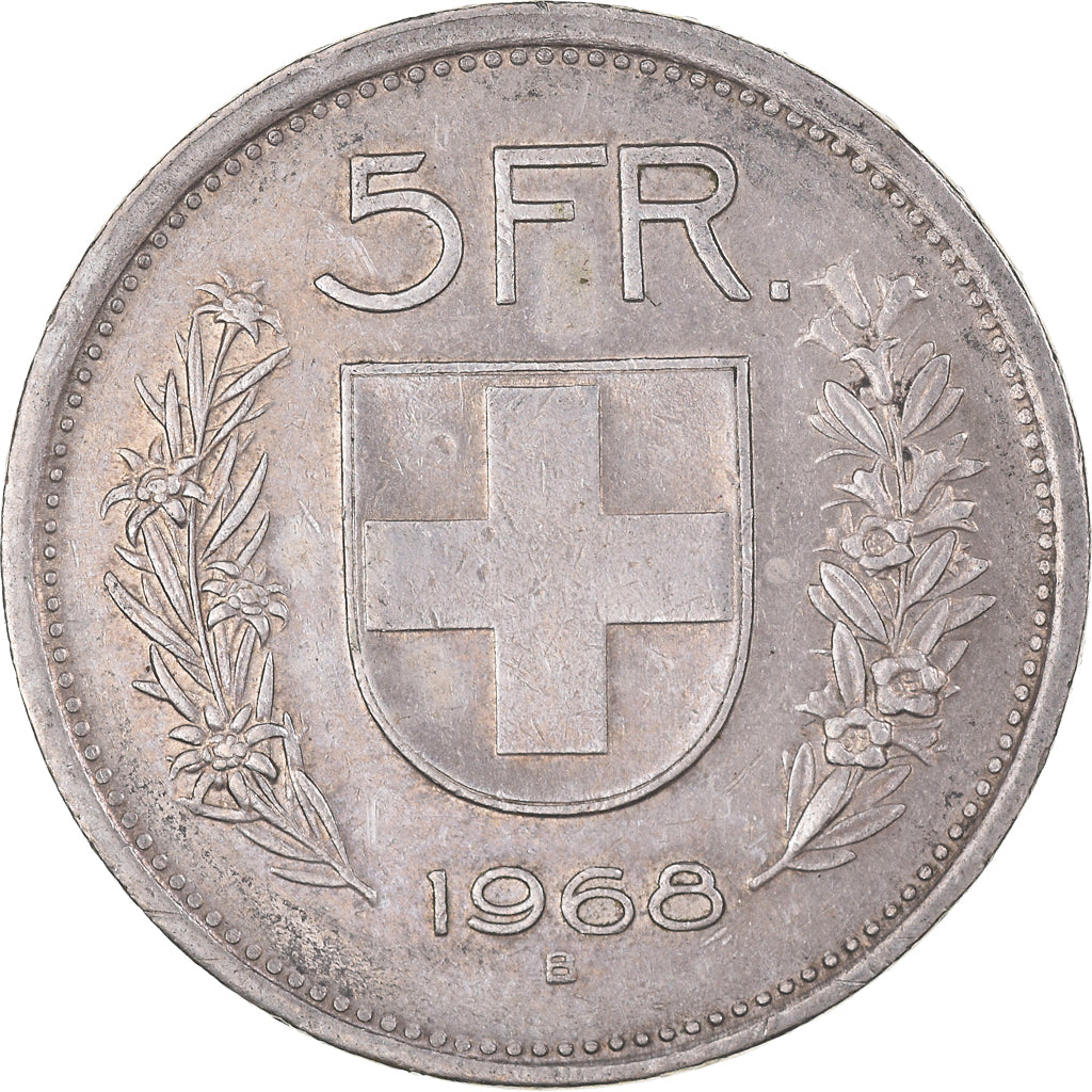 Monnaie, Suisse, 5 Francs, 1968