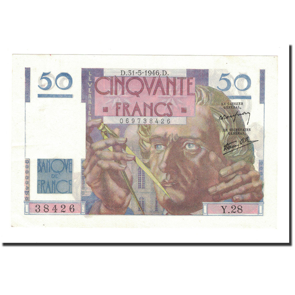 Francja, 50 Francs, Le Verrier, 1946, 1946-05-31, AU(50-53), Fayette:20.5