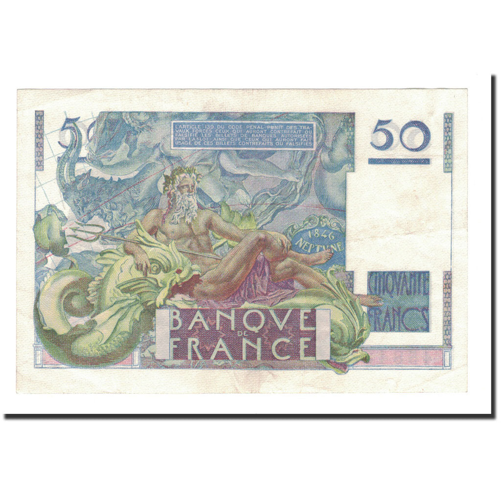 Francia, 50 Francs, Le Verrier, 1946, 1946-05-31, BB+, Fayette:20.5, KM:127a