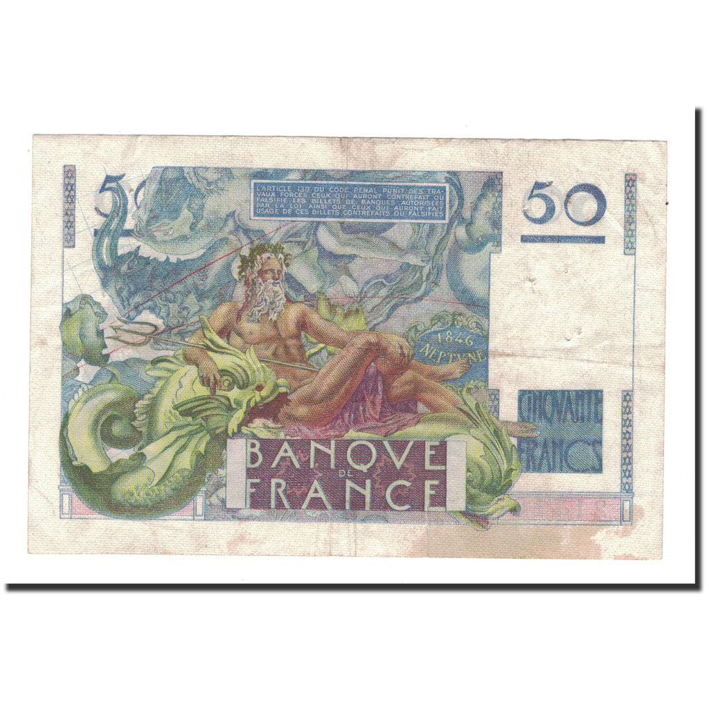 France, 50 Francs, Le Verrier, 1946, 1946-05-31, VF(30-35), Fayette:20.5