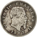 ITALY, Lira, 1863, Milan, KM #15.1, VF(20-25), Silver, 4.82