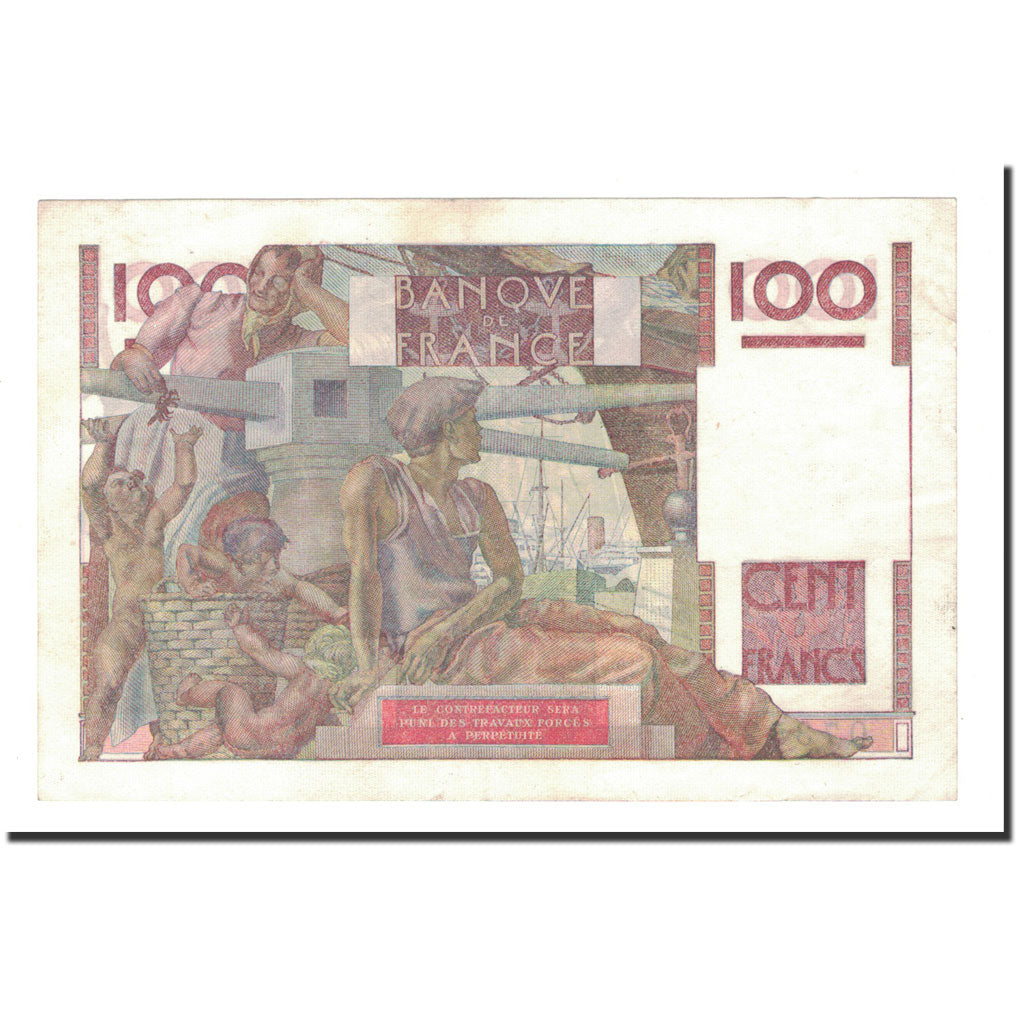 France, 100 Francs, Jeune Paysan, 1946, 1946-05-31, AU(50-53), Fayette:28.5