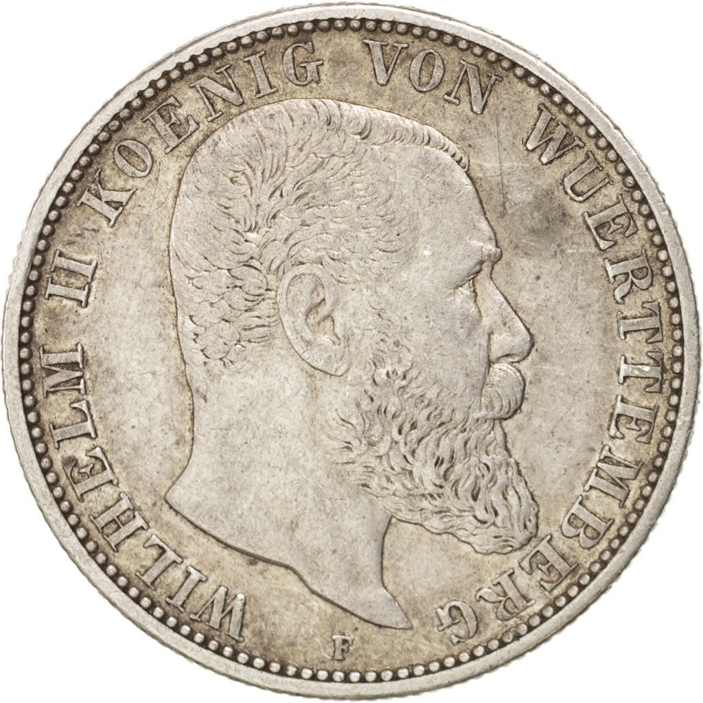 Coin, German States, WURTTEMBERG, Wilhelm II, 2 Mark, 1904, Freudenstadt