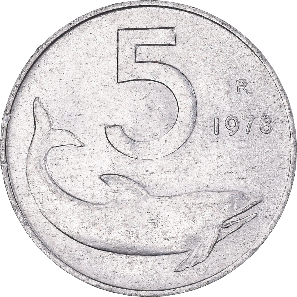 Moneta, Włochy, 5 Lire, 1978