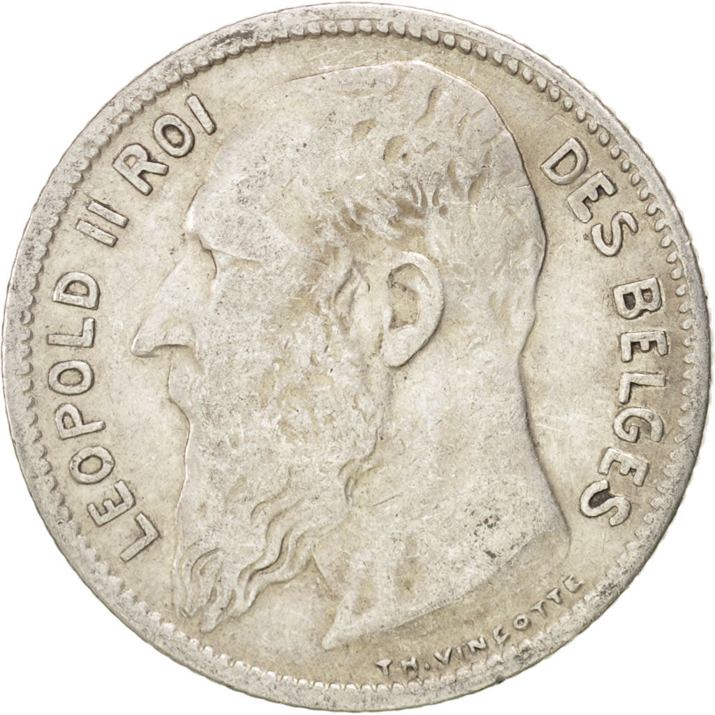 BELGIUM, Franc, 1904, KM #56.1, VF(20-25), Silver, 23, 4.93