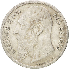 BELGIUM, Franc, 1904, KM #56.1, VF(20-25), Silver, 23, 4.93