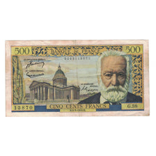 Francia, 500 Francs, Victor Hugo, 1954, 1954-09-02, BB, Fayette:35.3, KM:133a