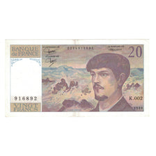 França, 20 Francs, Debussy, 1980, UNC(63), Fayette:66.1, KM:151a